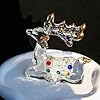 Crystal glass deer figurine gold reindeer decor for christmas handmade animal statue ornament sculpture for home decor  urban country home decor