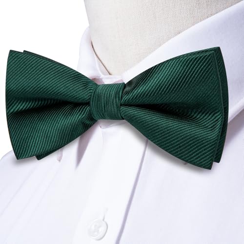 Image of Dubulle Mens Paisley Striped Bowtie Set Pre-tied Bowtie for Men and Pocket Square Set Wedding Business