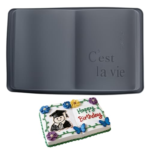 KeepingcooX Moule à gâteau en forme de livre, moule à gâteau d'anniversaire 3D, moules à gâteau en silicone de qualité alimentaire, outils de cuisson...