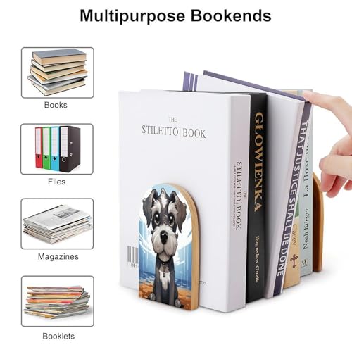 Sujetalibros de Schnauzer para decorar el estante de libros de tu oficina 4