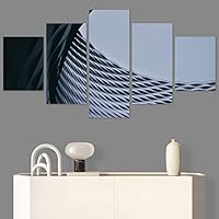 SIGNWIN 5 Panel Canvas Wall Art Abstract Architecture Modern Artwork for Home Decorations Ready to Hang - 60