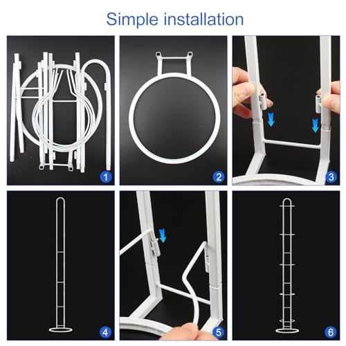 XIAQICA Ballregal Ballständer für 5 Bälle Abnehmbar Ballhalter Weiß Ballhalterung Stehend Basketball Halter Stabil und Robust Ball Aufbewahrungsregal Ballständer Fussball