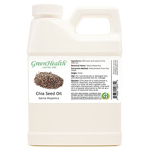 GreenHealth Chia Seed Oil - 16 fl oz (473 ml) Plastic Jug w/Cap - 100% Pure Carrier Oil