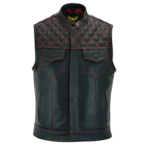 Leatherick Groove Club Gilet Pelle Uomo - Fodera