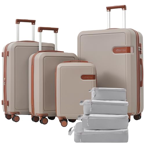 Merax 4-Piece Luggage Set with Compression Packing Cubes