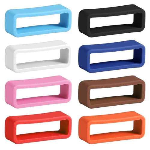 8 pezzi di supporti per cinturino dell'orologio, passanti per cinturino in silicone da 20 mm, supporto per cinturino in gomma, connettore di sicurezza per cinturino, anelli di fissaggio per cinturino
