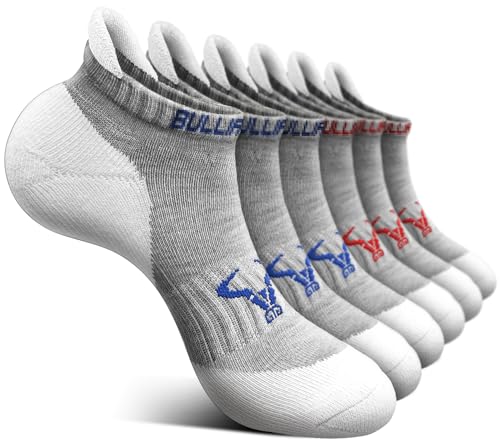 Image of BULLIANT Men Running Ankle Socks 6Pack-Cushioned Support-Low Cut No Show