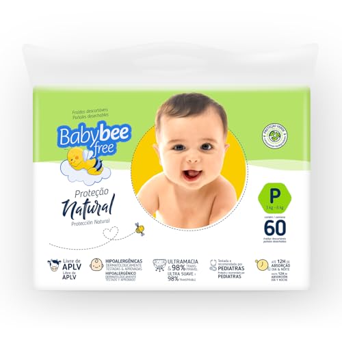 Baby Bee Free Proteção Natural, Fraldas Descartáveis, Hipoalergênicas, Ultramacia Baby Bee Free Proteção Natural, Fraldas Descartáveis, Hipoalergênicas, Ultramacia