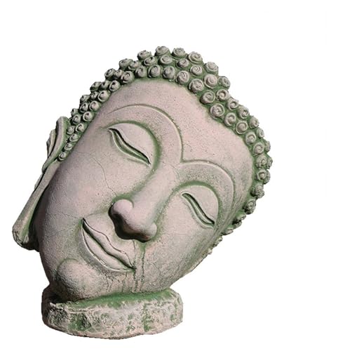 Statue Zen Bouddha Head en grès pour décoration de bureau et méditation