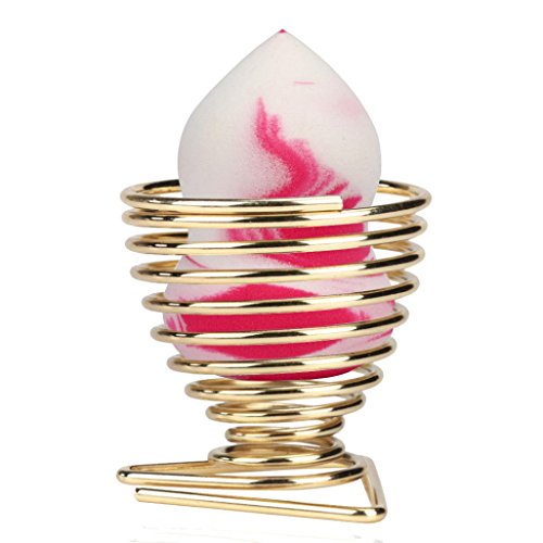LandFox Makeup Beauty Stencil Egg Powder Puff Sponge Display Stand Drying Holder Rack,Triangle (Gold)