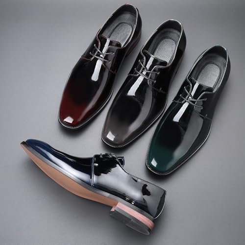 Men's Dress Shoes Faux Leather Casual Lace Up Plain Toe Non Slip Rubber Sole Slip Resistant Anti-Slip Business(Black,10.5)3