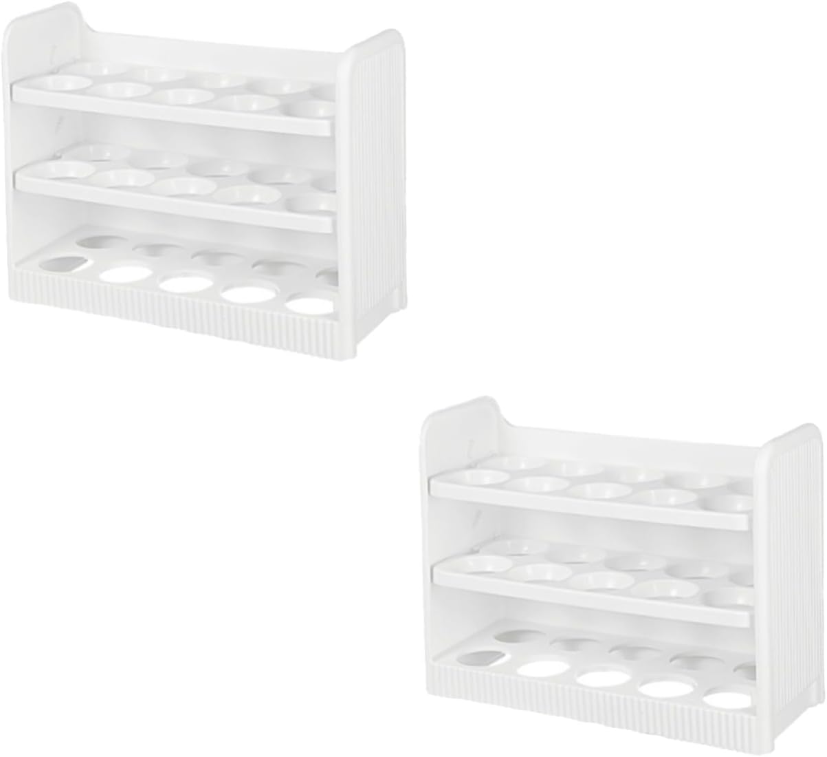 2pcs Egg Storage Box Egg Carton Kitchen Egg Organizer Can Organizer for Fridge Egg Storage Tray Egg Holder Egg Rack for Refrigerator Egg Crates Crisper White Pp Dedicated? (White)
