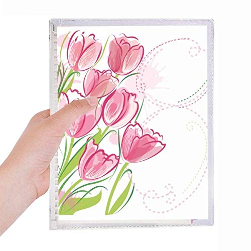 Carnet tulipe peint à la main avec reliure spirale rechargeable