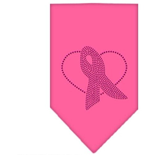 Mirage Pet Products Pink Ribbon Rhinestone Bandana, Small, Bright Pink