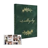 Wedding Photo Album,Green Wedding Scrapbook with 400 Pockets for Horizontal & Vertical Photos(4'x6'),Linen Wedding Album Book for Personalinzed/Family Anniversary/Couple Gifts