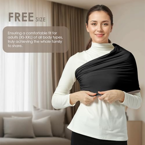 Image of Baby Wrap Carrier, Lightweight Baby Wearing Wraps for Newborn and Infant, Soft Swaddle Holder Carrier, Cozy Baby Sling 7-35 lbs Black+Brown