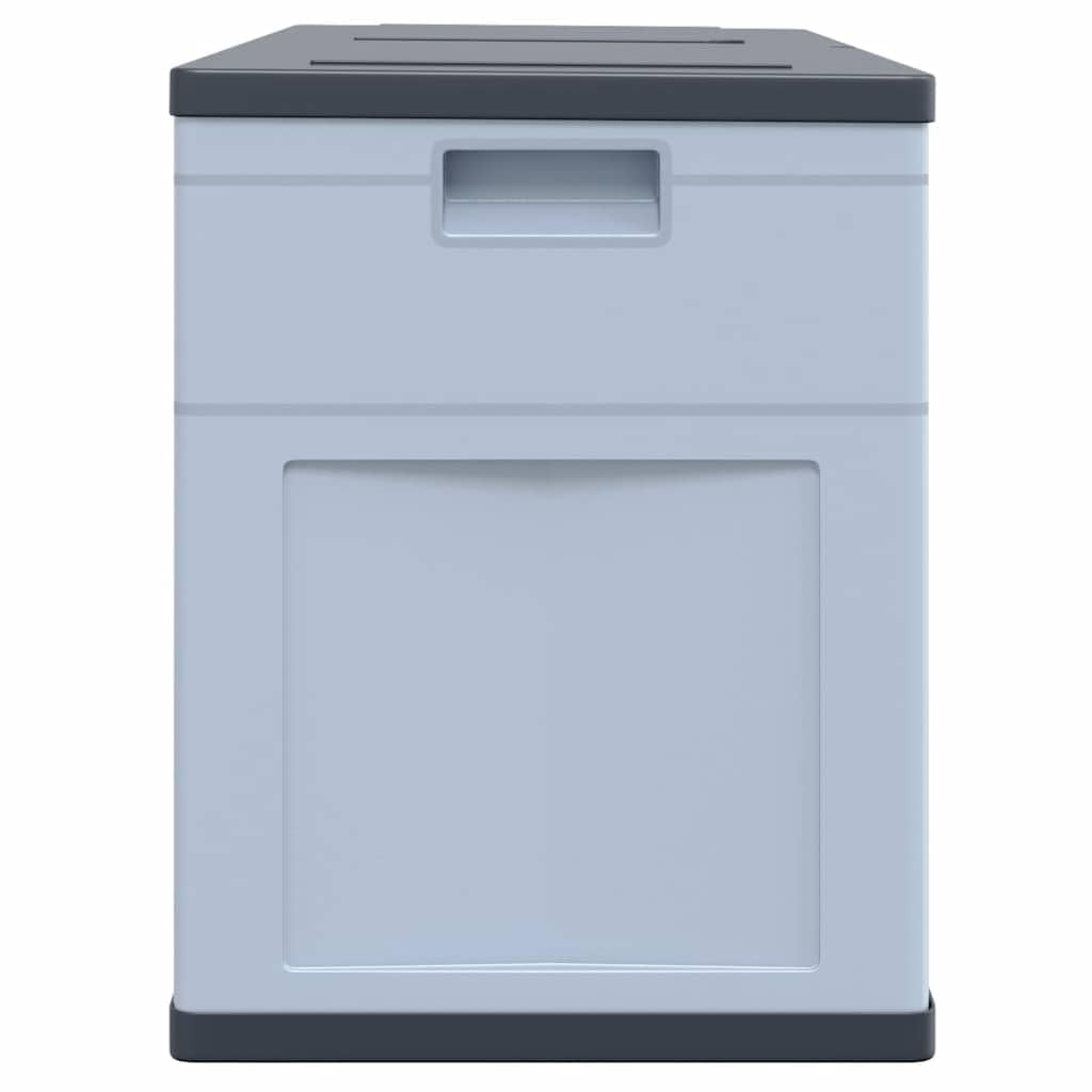 Générique Aufbewahrungsbox für den Garten, 320 Liter, grau schwarz, robuste Kunststoffbox für Kissen, Decken und Werkzeug, Innen- und Außenbereich, zeitloses Holzdesign