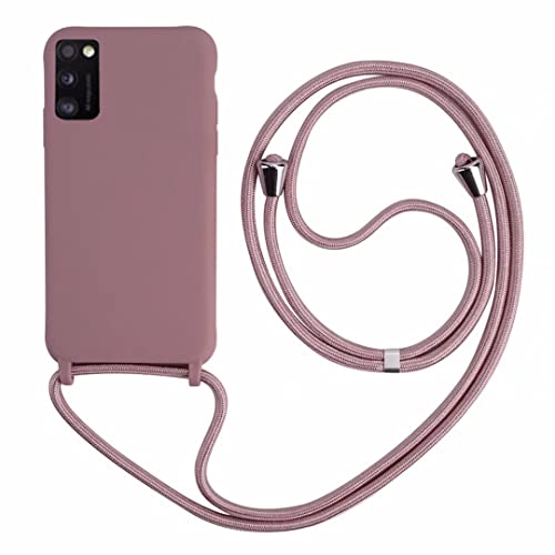 Handykette Schutzhülle kompatibel mit Samsung Galaxy A13 5G Handyhülle mit Band,Halsband Lanyard Silikonhülle,Soft Silikon Rose Gold Cover