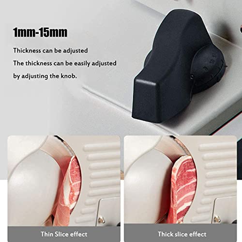 HJJH Elektrischer Fleischhobel 200w, Gewerbehaus Zuhause Fleischschneidemaschine, 0-22mm Einstellbare Dicke… – Bild 4