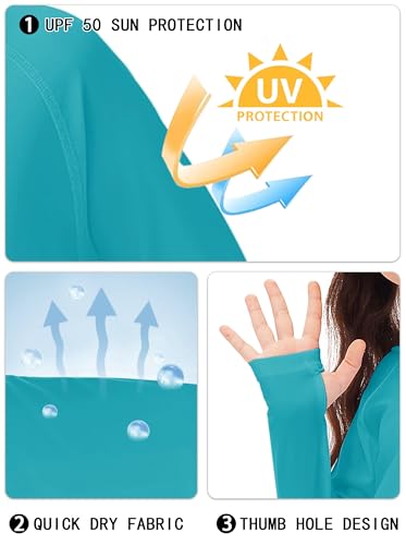 Image of Remimi Kids Sun Shirt Rash Guard Quick Dry Sun Protection Athletic Hoodie Hiking Shirts 3-12 Years