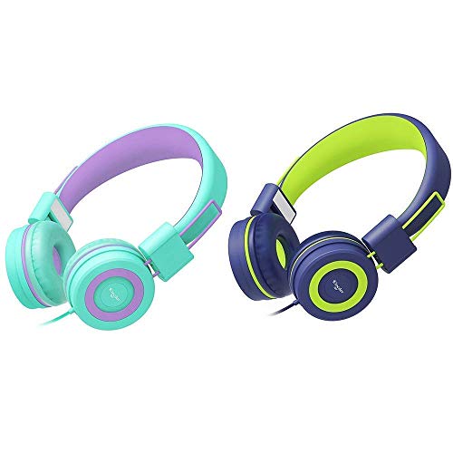 Elecder Kids Headphones Bundle For Children Girls Boys Teens Foldable Adjustable On Ear Headphones 3.5Mm Jack Compatible Cellphones Computer Mp3/4 Kindle Airplane School Tablet #TOP14