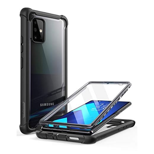i-Blason Ares Case for Samsung Galaxy A71 5G Case [ Not for Galaxy A71 4G Version & A71 5G UW Version], Dual Layer Rugged Clear Bumper Case with Built-in Screen Protector (Black)