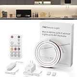 MY BEAUTY LIGHT Bright Silicone LED Under Cabinet Lights, 3.8ft Plug-in 4000K 950lm Warm White Dimmable Under Cabinet Lighting Strip with RF Remote for Kitchen, Under Counter, Bedroom, Bathroom Decor
