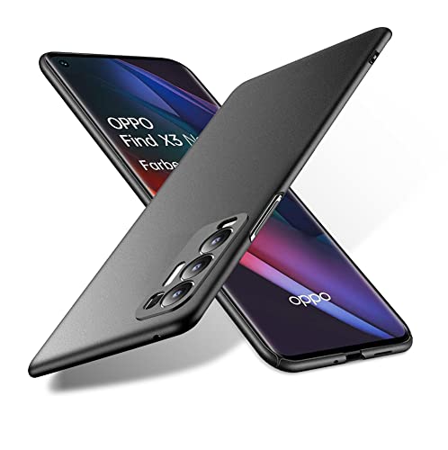Bastmei Cover per Oppo Find X3 Neo 5G, Ultraleggero Ultrasottile Antiscivolo Antigraffio Della Telecamera, PC Rigido Smerigliato Cover per Oppo Find X3 Neo 5G (Nero, Smerigliato)