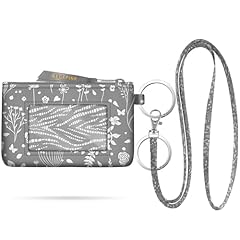 Grey Flower-Keychain Wallet