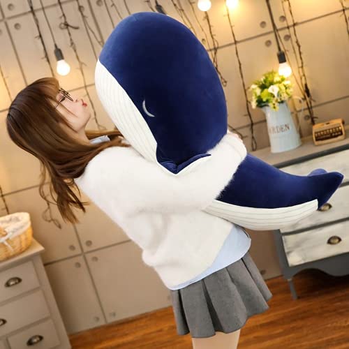 Mupi Whale Stuffed Animal 4 Size Down Cotton Soft Simulation Big Blue Whale Dolphin Doll Toy Cushion Pillow Whale Plus (10 Inch) #TOP2