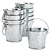 Juvale 10 Pack Small Metal Buckets for Party Favors, Tiny Galvanized Silver Pails for Crafts, Succulents (3.3 x 2.5 x 3 in)