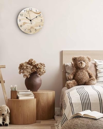 Reloj de pared vintage moderno clásico crema 14 pulg miniatura 6