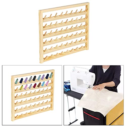 Support de rangement en bois pour fil à coudre de 54 bobines