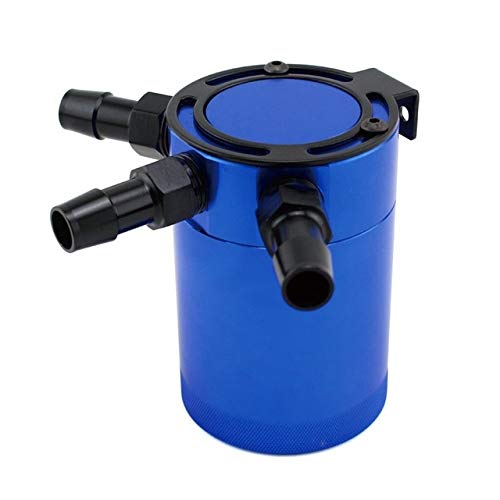 Valves & Parts Black/red/Silver/Blue Universal Baffled 3 Port Aluminum Oil Catch Can/Tank/Air-Oil Separator - (Color: Blue)