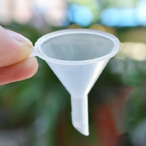 image for Jinshining 10Pcs White Small Clear Plastic Mini Funnels for Bottle Fil