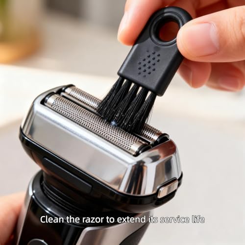 Image of Shaver Cleaning Brush,Nylon Hair Durable Stable Electric Shaver Cleaning Brush Wearable 6Pcs for Household Cleaning for Computer Accessories Cleaner(Black)