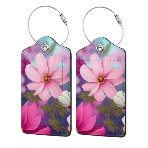 Étiquette de bagage Pretty Flowers pour voyager l'esprit léger en couleur