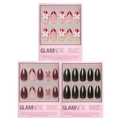 Glamnetic Press-On Nails Bundle - Ruby Ribbons, She's A Gift