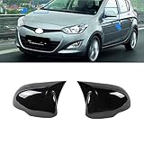 ZXYGJL Compatible with Hyundai I20 2012-2013, Car Side Rearview Mirror Cover, Protect Cap Cover Accessories Auto Exterior (2 pcs),Glossy-Black