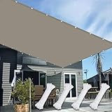 Sonnensegel Rechteck 0.5 x 2.8 m Wasserdicht Rechteckig Uv-Beständig Zaunblende Sonnenschutznetz mit Ösen Und Befestigungsseile für Balkon Garten, Taupe