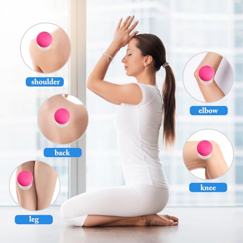 Image of BBTO 4 Pieces Glass Cupping Set Glass Silicone Cupping Cups Massage Vacuum Suction Cupping Cups for Body Face Leg Arm Back Shoulder Muscle and Joint Pain (Rose)