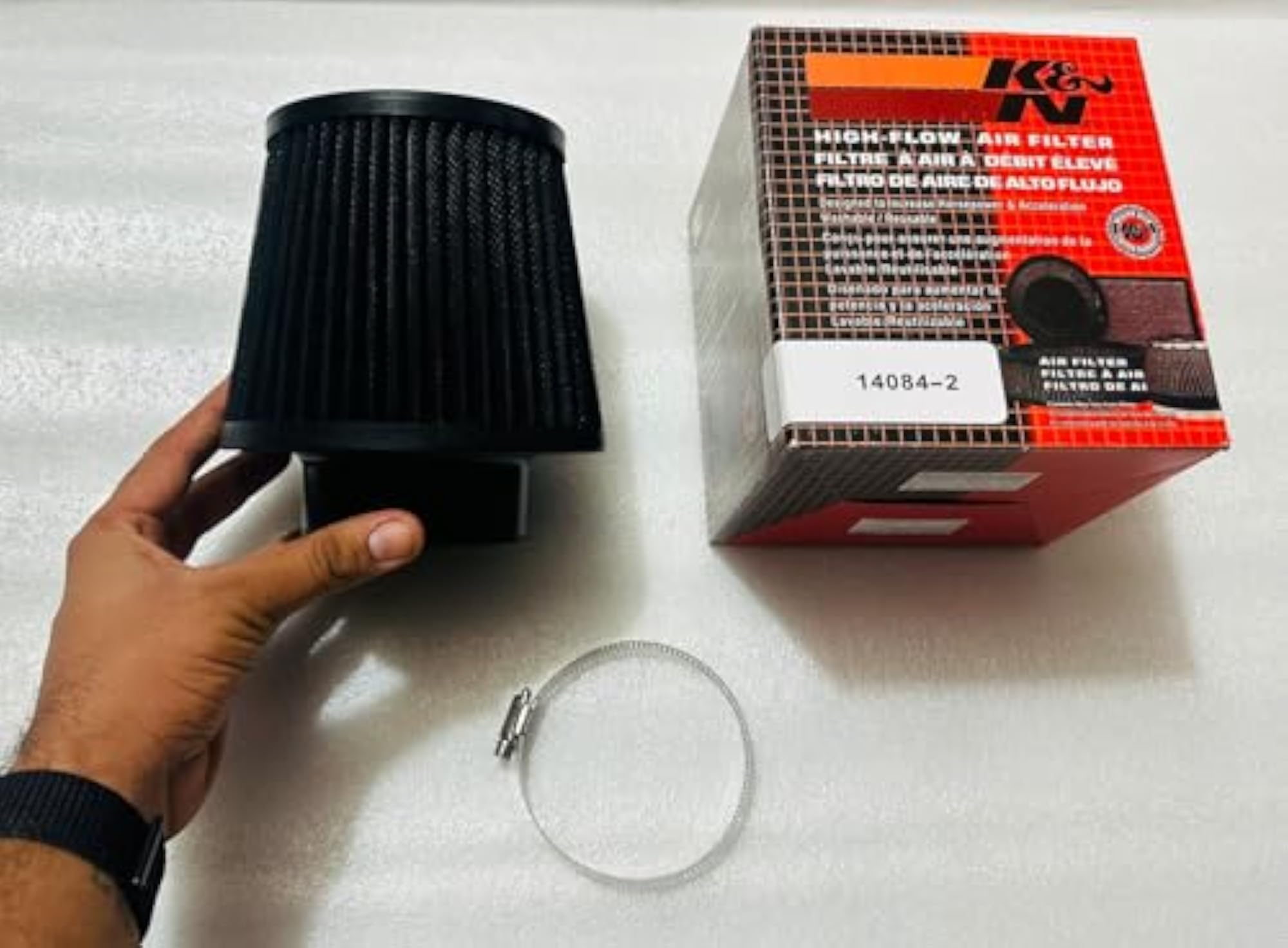 K&N Car Air Filter with Cold Air Intake Pipe, 3 Inch