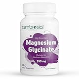 Ambrosial Magnesiumglycinat 350mg | Magnesiumpräparat mit hoher Absorption für eine verbesserte Muskel- und Nervenfunktion | Fördert eine optimale Knochengesundheit | Müdigkeit und Erschöpfung (Pack