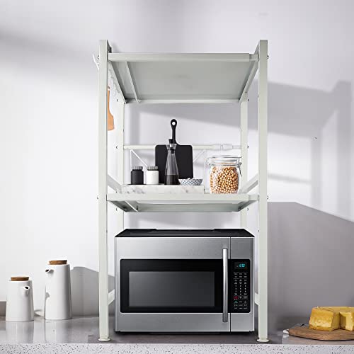MAYMAR Support à Micro-Ondes,Etagere Rangement Cuisine,Etagère de Four,Porte-épices,Tablette de Comptoir de Cuisine Multifonction de Stockage (C-40/64 * 36.5 * 78cm/Blanc)