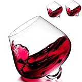 Zingking - Vasos de whisky ron, coñac, vino, cristal, giratorios, sin tallo, degustación, vidrio, inclinado, licor, brandy cóctel, grappa, 2 unidades, 200 ml