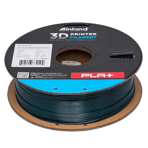 Image of INLAND Micro Center PLA+ 3D Printing Filament 1.75mm - PLA Pro Dimensional Accuracy + /- 0.03 mm - 1kg Cardboard Spool (2.2 lbs) (1 Pack Green, 1.75mm)