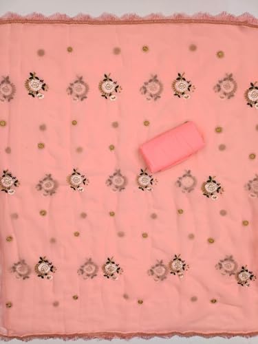 Image of Women's Georgette Embroidery Work Unstitched Dress Material