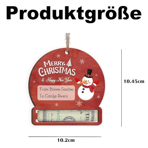 2 Stück Geldgeschenk Weihnachten, Weihnachtsgeldhalter für Christbaumschmuck, Grußkarten und Geschenkverpackungen, Ideal für Erwachsene, Familien und Freunde
