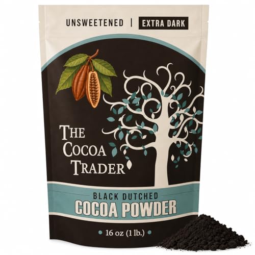 Black Cocoa Powder for Baking (1 lb) โ Dutch Processed Dark Cocoa Powder, Alkalized, Unsweetened Chocolate Flavor | Natural Food Coloring Substitute | Vegan, Gluten & Sugar-Free, Keto Friendly
