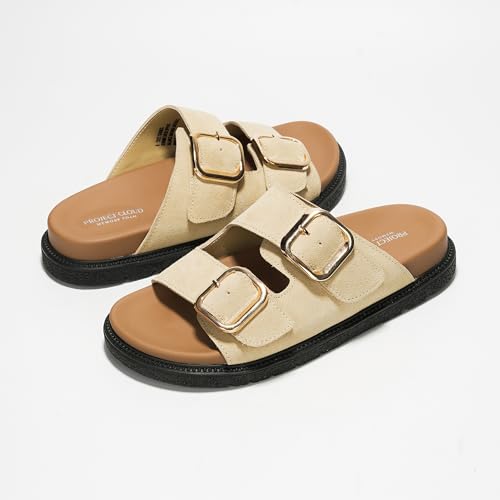 Project Cloud Platform Summer Sandals for Women 2025 - Comfortable and Adjustable Straps Summer Slides with Memory Foam Insole - Non-Slip Casual Womens Sandals